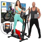 Miweba Sports Profi Crosstrainer MC300 Stepper - Mit App Steuerung - 21 Kg Schwungmasse - Ellipsentrainer - Heimtrainer elektrisch - Pulsgurt - Magnetbremse - Für Zuhause (Rot Schwarz)