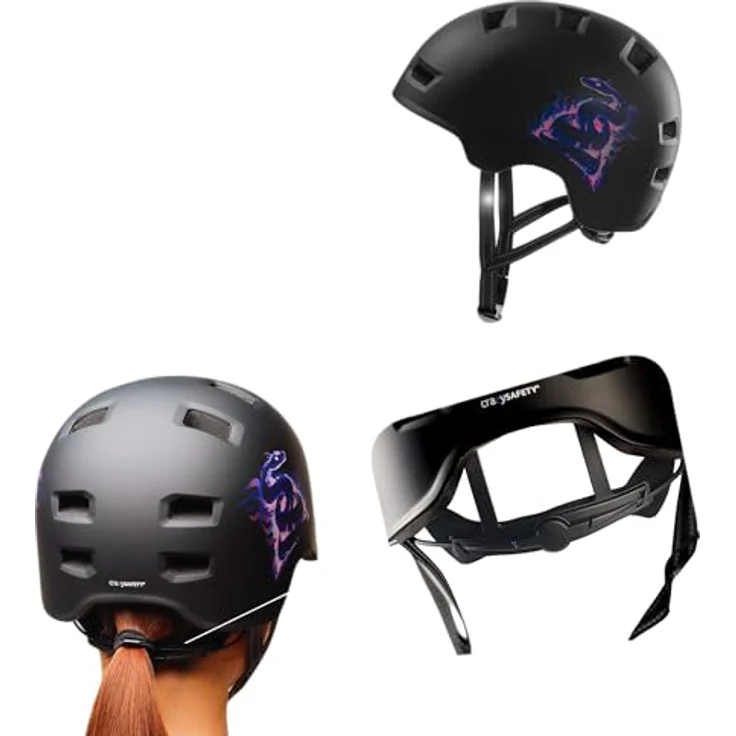Crazy Safety Rampage Snake, Velohelm, (57 - 61 cm) mit optimalem Schutz, ergonomischer Bauweise und effektiver Belüftung – Bild 4