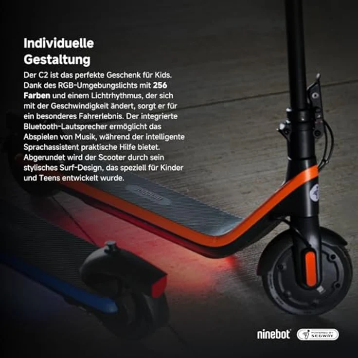 Ninebot by Segway E-Scooter KickScooter C2 E, 16 km/h, Kinder Elektro Roller, blau – Bild 4