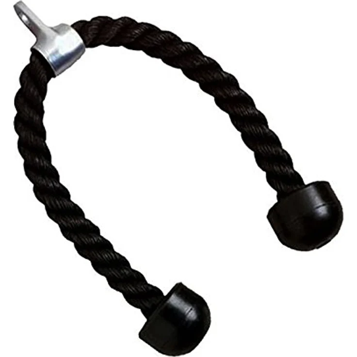 yiqi Unisex – Erwachsene Trizeps-Seil/Bizeps Tau, Schwarz, Doppelendiges – Bild 1