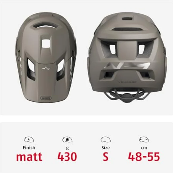ABUS MTB-Helm YouDrop FF, Fullface-Helm für Kinder und Jugendliche, abnehmbarer Kinnschutz, grau, Größe S – Bild 3