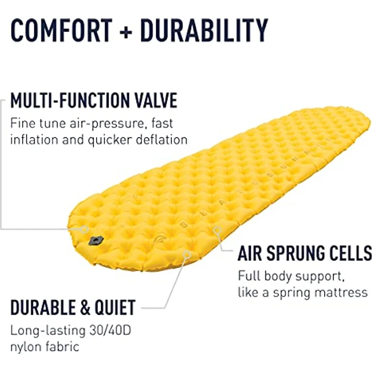 SEATO SUMMIT AMULRAS Colchoneta hinchable Ultralight ASC R amarilla, gelb, Standard – Bild 5