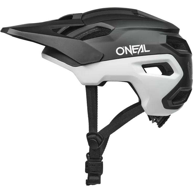 O'Neal Trailfinder Evo Helm Solid V.26, Enduro- und Trailhelm mit Quin Ready Technologie, schwarz/weiß, Größe XS/S