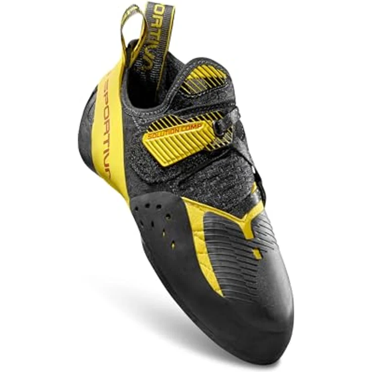 La Sportiva Solution Comp, Herren Kletterschuhe mit Fast Lacing System, Schwarz – Bild 4