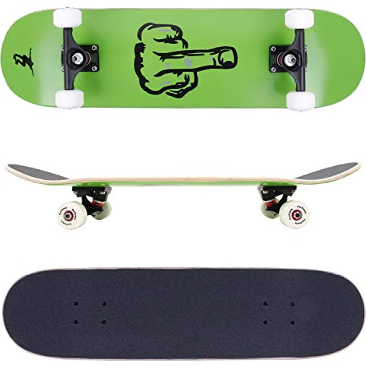 FunTomia® Skateboard mit ABEC-9 Kugellagern, 100A Rollenhärte, 7-lagigem kanadischem Ahornholz, 78,5 cm Länge, 130 kg Tragfähigkeit, inkl. Tasche – Bild 1