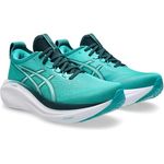 ASICS GEL-NIMBUS 27, Laufschuh mit PureGEL Technologie und FF BLAST PLUS ECO Foam, Wave Teal/Saxon Green, Größe 43.5