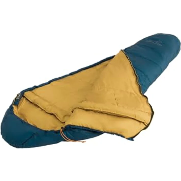 Easy Camp Falcon II, Mummy Schlafsack mit Komforttemperatur bis -1°C, leicht 1,36 kg, Kapuze, Zwei-Wege-Reißverschluss – Bild 7