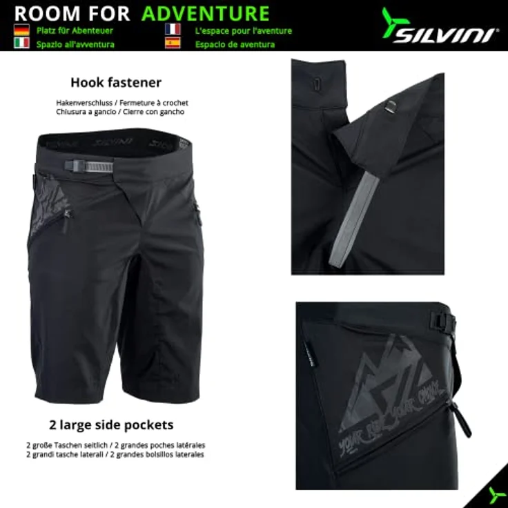 Silvini Herren Skihosen, winddichte Softshell-Herrenhose mit Quatroflex Power-Membran und Powertherm-Isolierung, Schwarz, Größe S – Bild 5