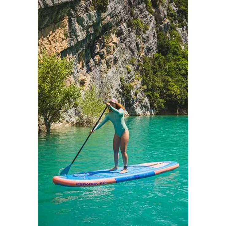 WattSUP Espadon 11.8 SUP Board Stand Up Paddle Surf-Board Paddel ISUP 355x86cm, Orange, Hellblau, 355x86x15 cm – Bild 20