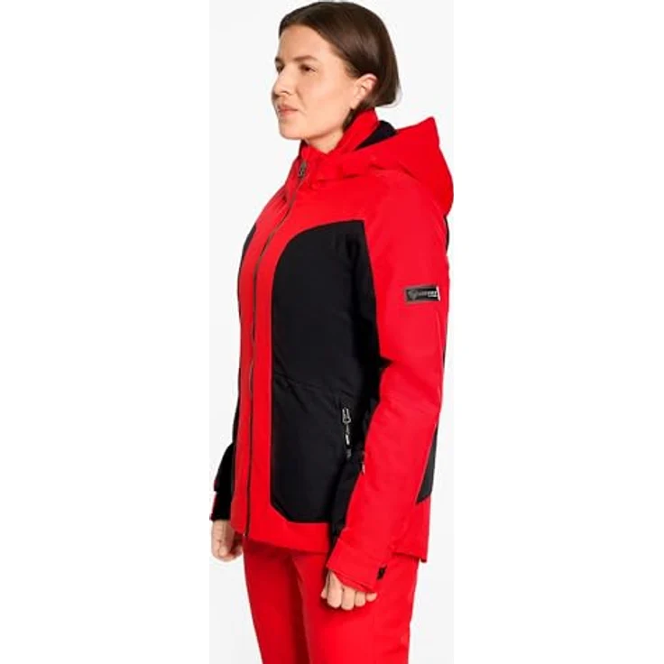 Ziener Damen Skijacke Tarla-z Jacket Lady, wind- und wasserdicht, rot, Größe 36, Aquashield®-Membran, atmungsaktiv, mit Schneefang und verstellbarer Kapuze – Bild 4