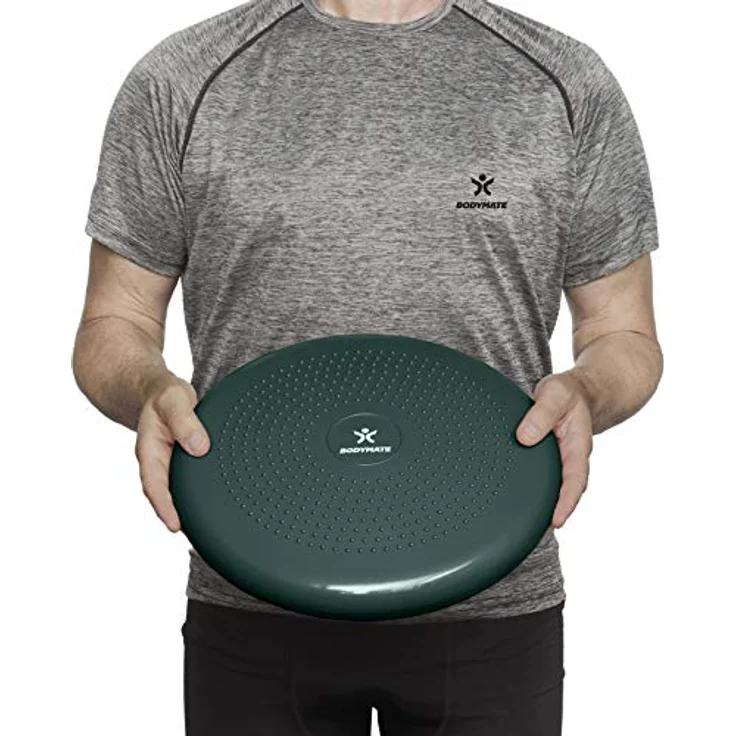 BODYMATE Ballsitzkissen inkl. Pumpe Midnight-Green 34cm Durchmesser - Balance-Kissen, Luftkissen, Balance Pad, Noppenkissen - Core-, Fitness-, Reha-, Koordinations- und Rückentraining – Bild 4