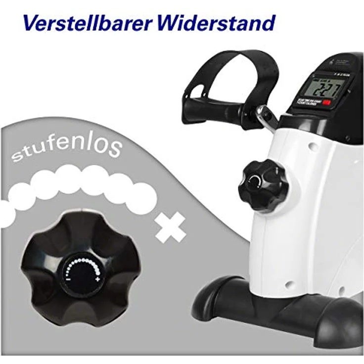Sport-Tec Arm- und Beintrainer Mini Heimtrainer Trainingsgerät Trimmrad Hometrainer Minibike, verstellbare Pedalschlaufen, integriertes Display, stabile Konstruktion – Bild 3
