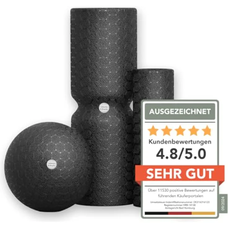 Liebscher & Bracht Original Faszien-Set, Faszienrolle und Faszienball (je 2 Stück), Made in Germany, inklusive Übungs-App