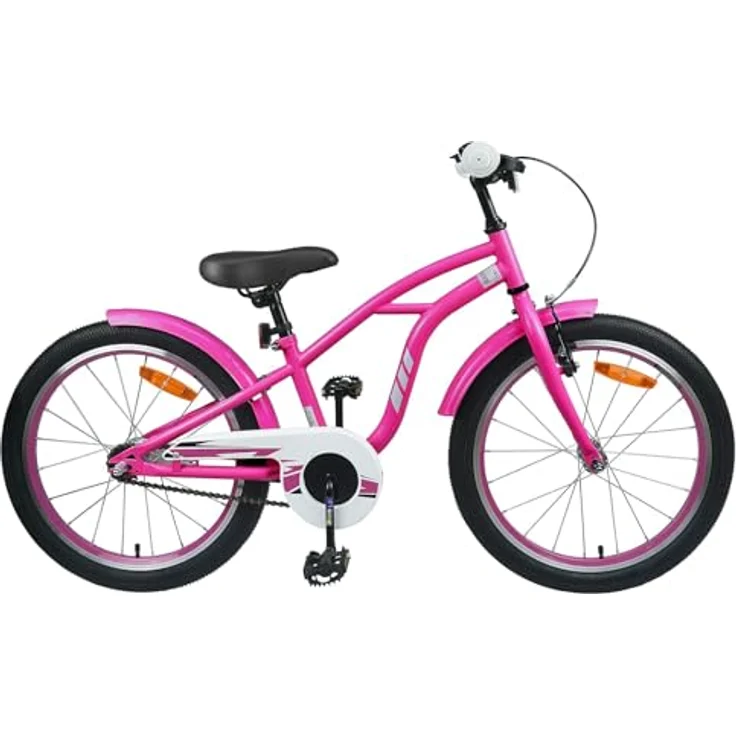 vidaXL Kinderfahrrad 22 Zoll für Kinder 7-12 Jahre, Dunkelrosa, mit Aufbausatz und Sicherheitsausstattung – Bild 1