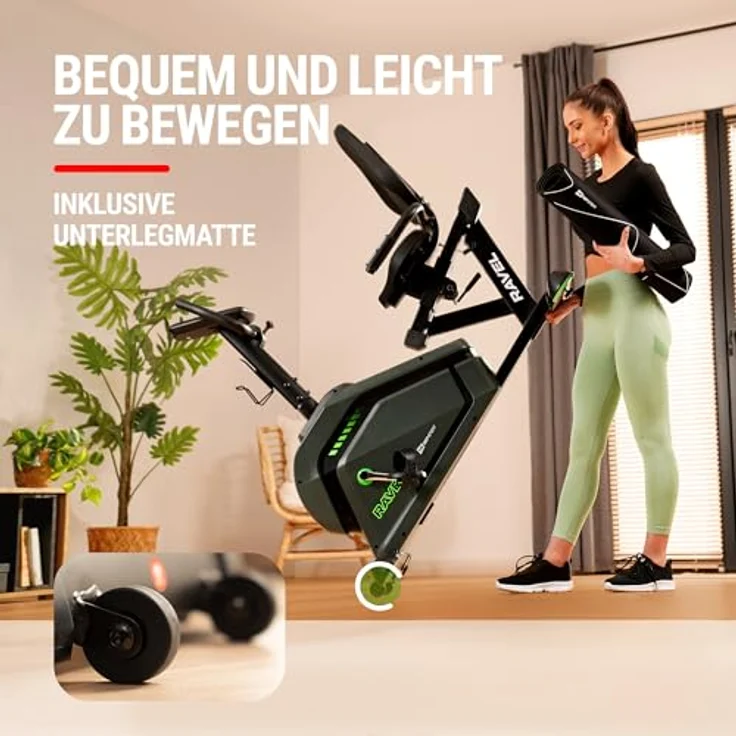HS HOP-SPORT Liegeergometer HS-120L Ravel - Liegefahrrad Heimtrainer mit 12 Trainingsprogrammen, Bluetooth & App Steuerung, LCD-Display und ergonomischem Sitz, Schwarz – Bild 5