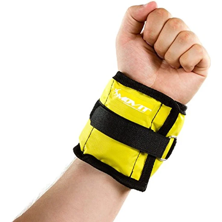 MOVIT 2er Set Gewichtsmanschetten für Hand- und Fußgelenke 2x 0,5kg Laufgewichte gelb, ideal für Wandern, Joggen, Gymnastik und Reha - Preisvergleich – Bild 2