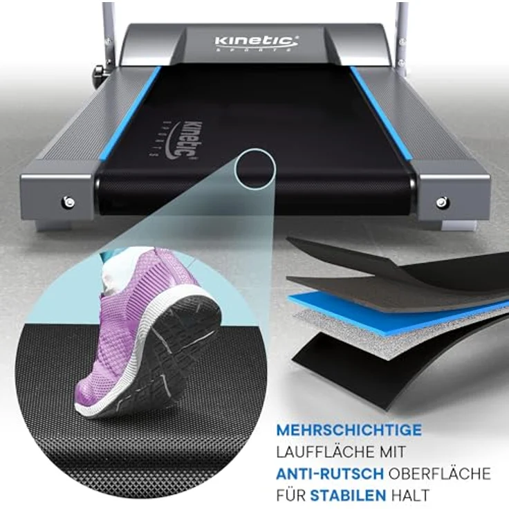 KINETIC SPORTS Laufband für zuhause KST2700FX klappbar - mit Tablethalterung, leiser 750 Watt Elektromotor, 12+1 Programme, LCD Display, GEH- und Lauftraining, stufenlos bis 10 km/h, bis 120 kg – Bild 5