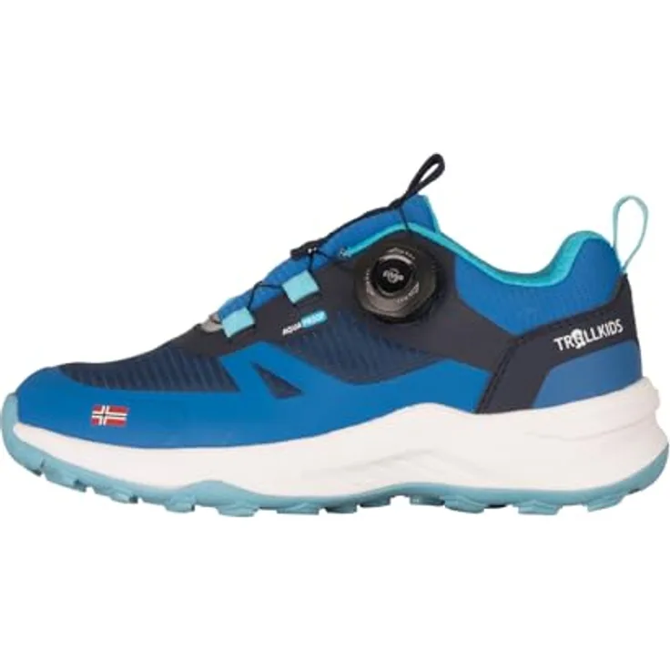 Trollkids Trollfjord Hiker Low Sneaker, robuster Wanderschuh für Kinder, Blau, Gr. 31