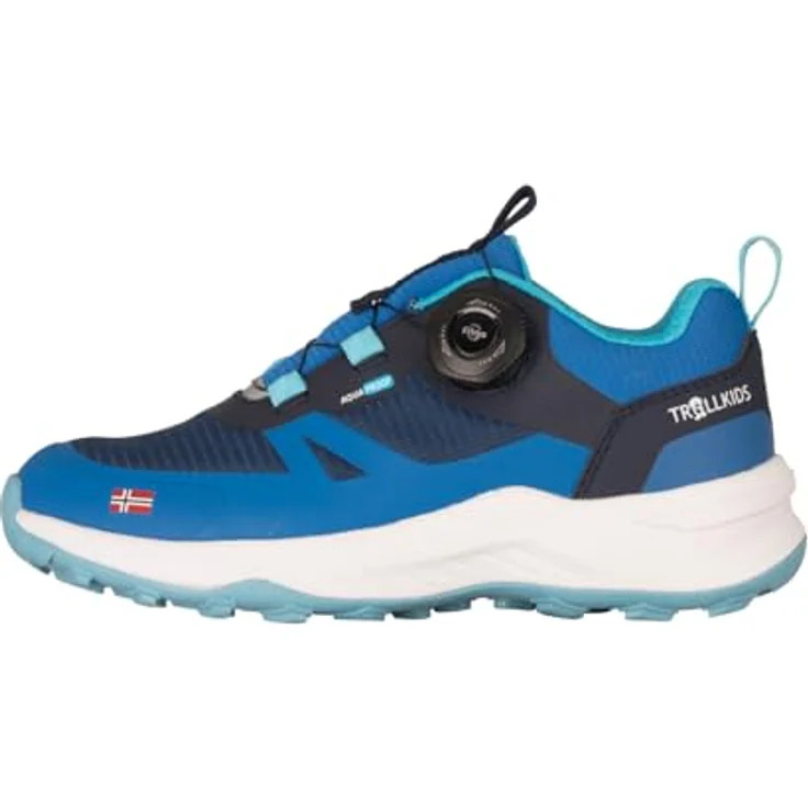 Trollkids Trollfjord Hiker Low XT, Wanderschuhe für Kinder, Harbor Blue/Aqua Haze, Gr. 28 EU – Bild 1