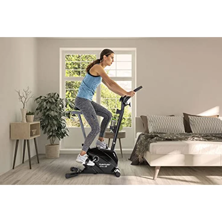 Tunturi FitCycle 20 Heimtrainer - Fitnessfahrrad mit 8 Widerstandsstufen - Tabletthalter und Transportrollen – Bild 2