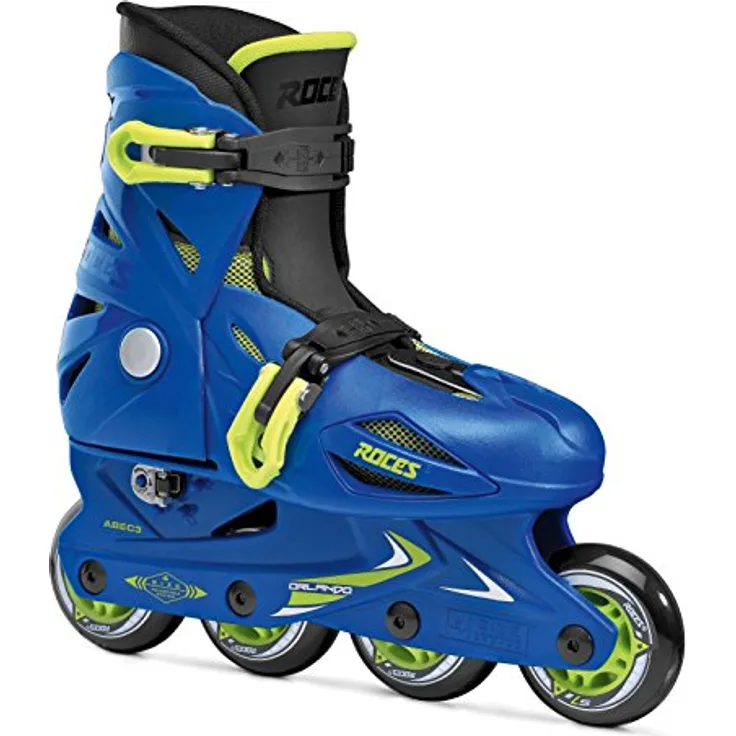 Roces Inline-Skates Orlando 3, Kinder Rollschuhe mit Größenverstellung 25-29, Blue-Lime, ABEC 3 Kugellager