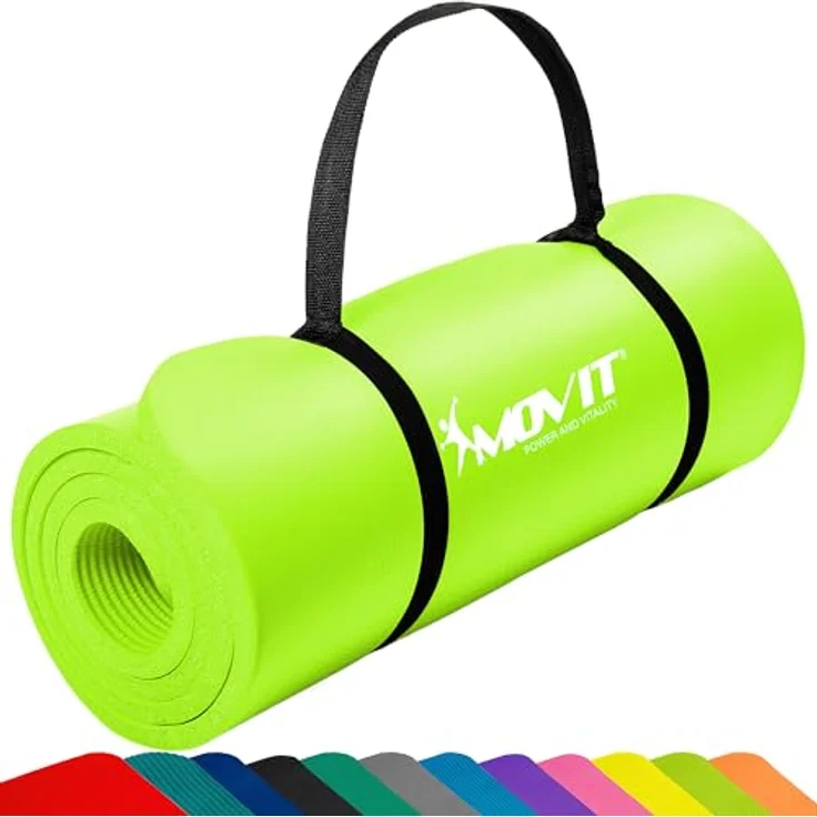 MOVIT® Gymnastikmatte – Vielseitig, rutschfest, in 3 Größen & 12 Farben, 10/15 mm, mit Tragegurt – Bild 1