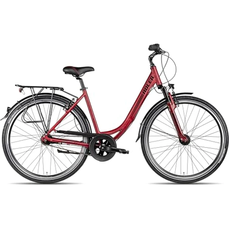 Adler Verona NEXUS Wave Damen-Citybike, 7-Gang Shimano Nabenschaltung, Rücktrittbremse, 28 Zoll, Rot, 55 cm – Bild 1