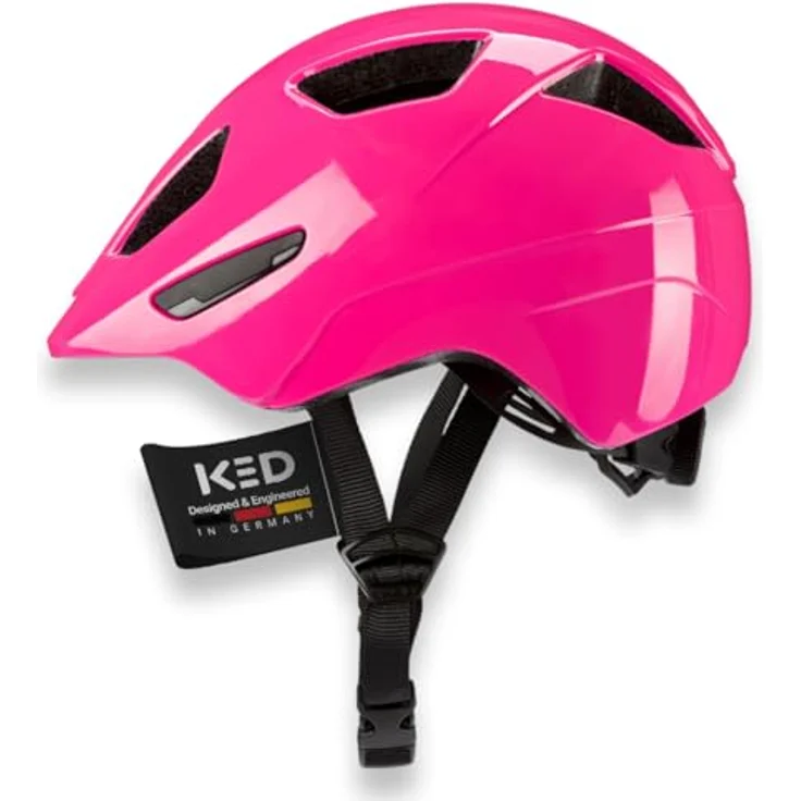 KED Dyno Kinderhelm – Sicherer Fahrradhelm mit In-Mold Technologie, verstellbarer Passform & Reflektoren, leicht und komfortabel für Kinder, Sky Pink Glossy, Größe 52-57 (M) – Bild 1
