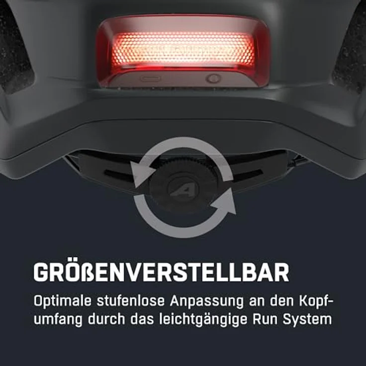 Alpina Paranus Urban Black Matt, Fahrradhelm mit LED-Rücklicht und stoßabsorbierender EPS-Inneschale, schwarz matt – Bild 5