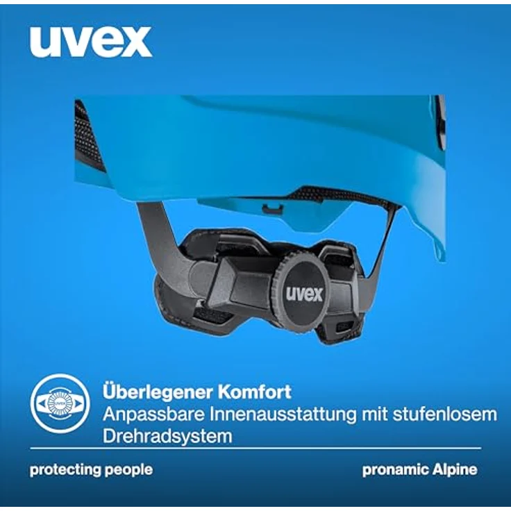 Uvex pronamic Alpine, Multifunktionsschutzhelm für Bau und Klettern, EN 12492 & EN 397, Größenbereich 51-63 cm, hohe Temperaturbeständigkeit, Belüftungssystem – Bild 2