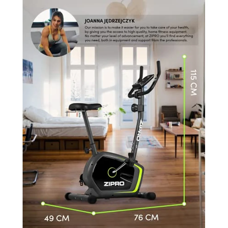 Zipro Heimtrainer Fahrrad Drift, Ergometer Fitnessbikes, Magnetisches Fahrradtrainer, Ergometer Fahrrad bis 120kg, Indoor Bike, Trainingsfahrrad für zuhause, Fahrradergometer Batteriebetrieben – Bild 2