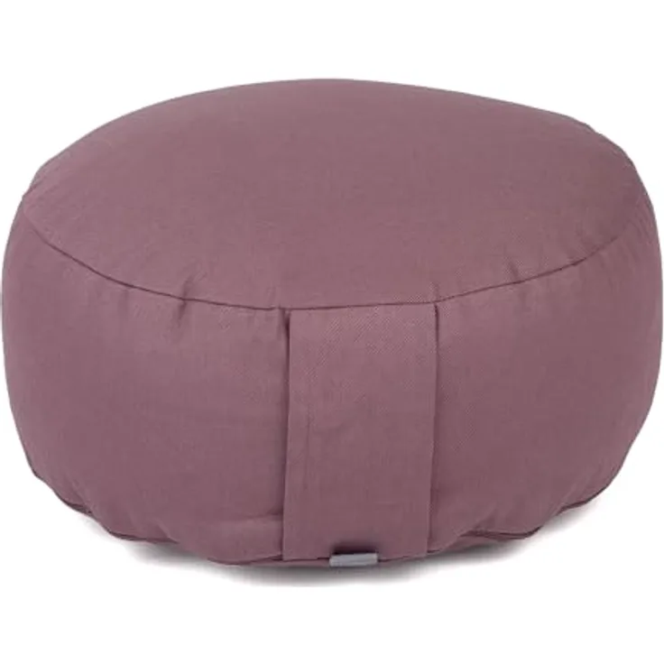 Bodhi Meditationskissen Rondo ECO | Yogakissen mit Bio Dinkelfüllung | Bezug aus 100% Baumwolle | Waschbarer Bezug mit praktischer Trageschlaufe | Höhe 20 cm (Dusty Purple)