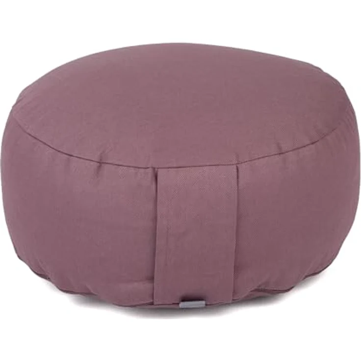 Bodhi Meditationskissen Rondo ECO | Yogakissen mit Bio Dinkelfüllung | Bezug aus 100% Baumwolle | Waschbarer Bezug mit praktischer Trageschlaufe | Höhe 20 cm (Dusty Purple) – Bild 1