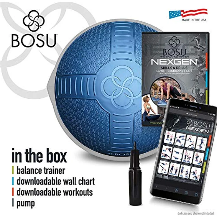 BOSU Pro Nextgen Balance Trainer mit Strukturiertem Design, blau, 65 cm – Bild 2