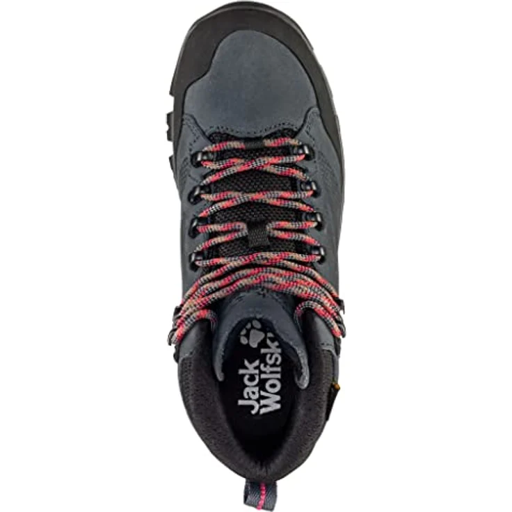 Jack Wolfskin REBELLION TEXAPORE MID W, Trekkingschuh aus robustem Nubukleder, wasserdicht und atmungsaktiv, mit VIBRAM-Außensohle, Schwarz – Bild 6