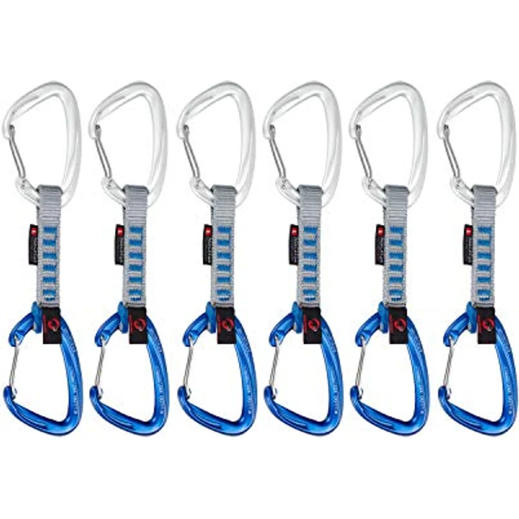Mammut Crag Wire 10 cm Indicator, 6er Set Quickdraws, Wire Gate, Bruchfestigkeit 24 kN, silver/ultramarine