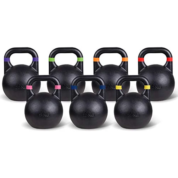 Sport-Thieme Kettlebell Competition | Profi Wettkampf Kugelhantel aus pulverbeschichteten Stahl | In 7 farblich markierten Gewichtsklassen: 8-32 kg | Einheitliche Größe: 21x21x28 cm – Bild 1