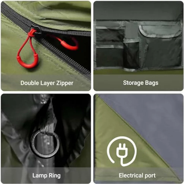 vidaXL Familienzelt 9 Personen, Wasserdichtes Campingzelt mit Quick-Release-System und Insektenschutz, Blau – Bild 5
