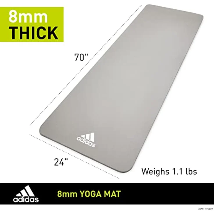Adidas Yoga Mat 8mm Grey - Rutschfeste Yogamatte für Yoga, Pilates und Bodenübungen – Bild 5