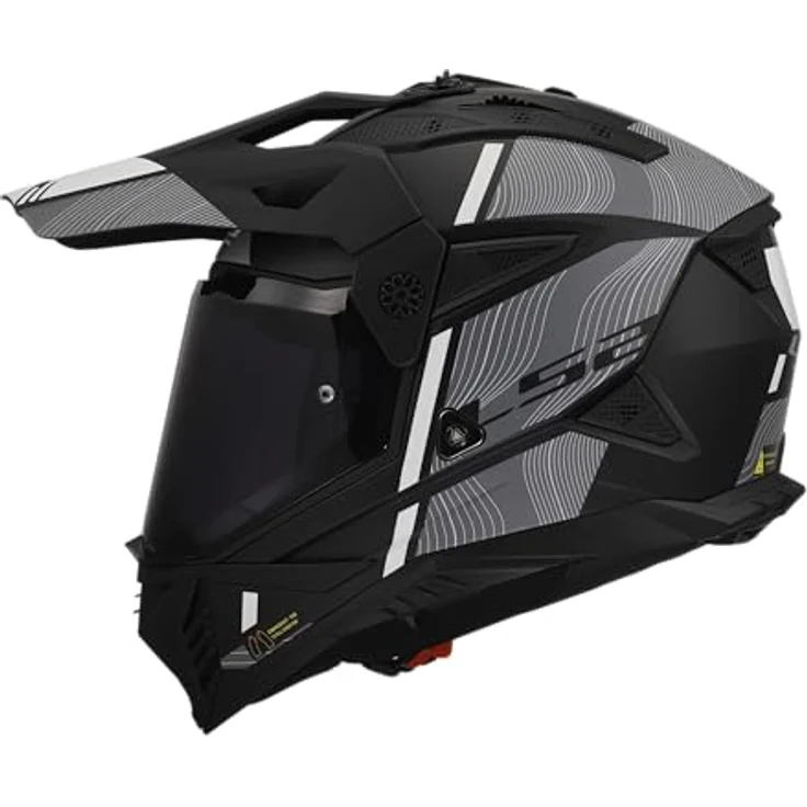 LS2 Enduro-Helm MX702 Pioneer II Hill, KPA Helm mit Notfall-Auslösesystem, verstellbarem Schirm, weiß matt – Bild 2