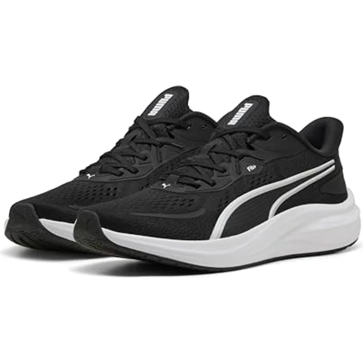 PUMA Skyrocket Lite 2 Laufschuhe für Erwachsene, ultraleichte Dämpfung, Softfoam+ Innensohle, Schwarz-Weiß-Silber Metallic – Bild 1