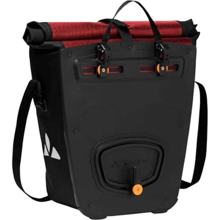 VAUDE Aqua Back Color Single (Rec) Fahrradtasche für Gepäckträger, 24 L, wasserdicht, rot/rot, einfache Befestigung, Made in Germany – Bild 2