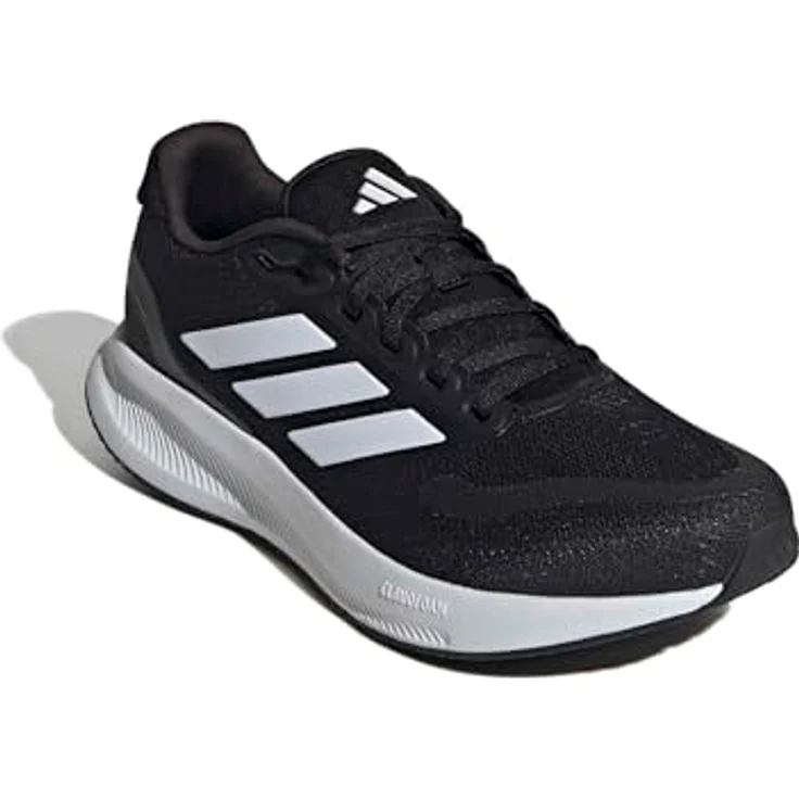 adidas Runfalcon 5, Herren Laufschuhe, atmungsaktives Mesh-Obermaterial, leichte EVA-Zwischensohle, strapazierfähige Gummiaussensohle, reflektierende Details, Core Black/Cloud White/Core Black, 47 1/3 EU (12) – Bild 4