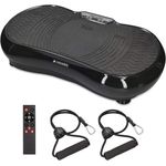 Navaris Vibrationsplatte Ganzkörper Sportgerät - Rüttelplatte für Zuhause mit LCD Display und Fernbedienung - Fitness Training Bauch Beine Po - Schwarz