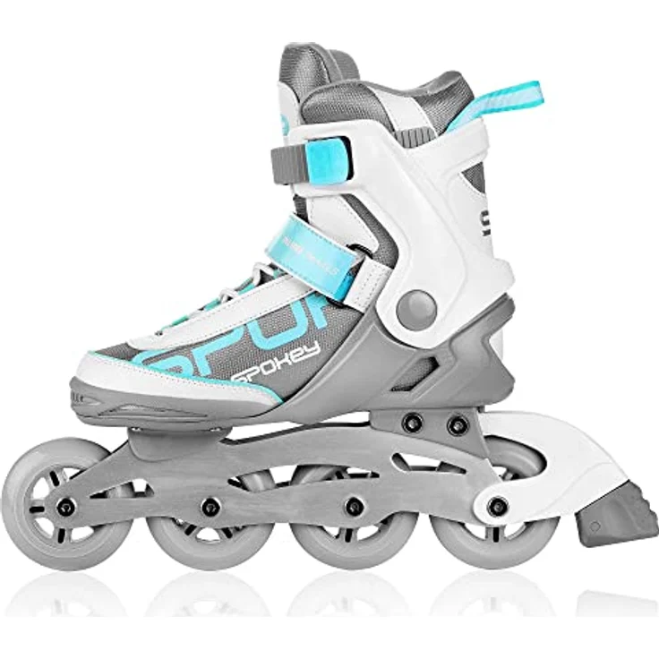 SPOKEY Prime PRO Inline Skates für Erwachsene, max. 100 kg, Alu-Schienen, ABEC-9 Carbon Kugellager, PU Rolle 82A, Ø 80 mm, anatomische Innensohle, Heelock, grau oder schwarz – Bild 4