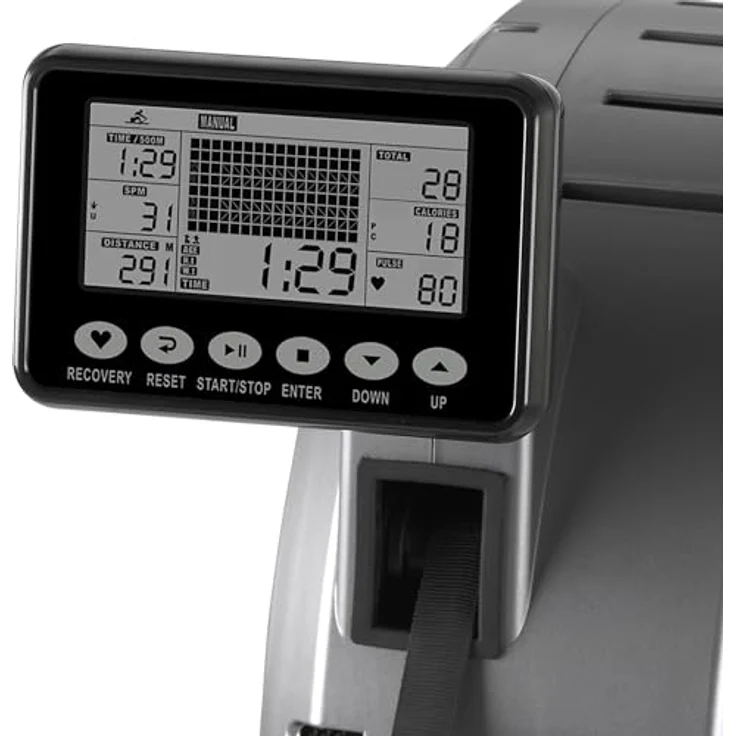 MAXXUS Rudergerät 7.4 - Klappbar, Verstellbar, Magnetbremssystem, Luftwiderstand, 8 Stufen, 120 kg, LCD, Kugelgelagerter Rudersitz, Ergonomisch - Schwarz - Rudermaschine, Ruderzugmaschine, Rower für Zuhause – Bild 5