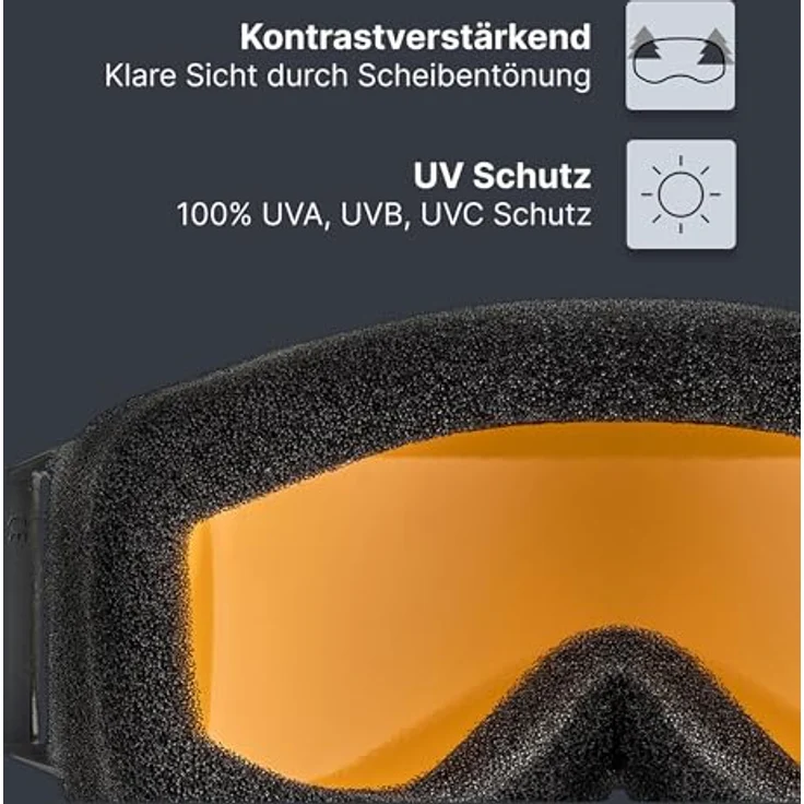 Uvex speedy pro - Skibrille für Kinder - kontrastverstärkend - vergrößertes, beschlagfreies Sichtfeld - Schwarz - one size – Bild 3