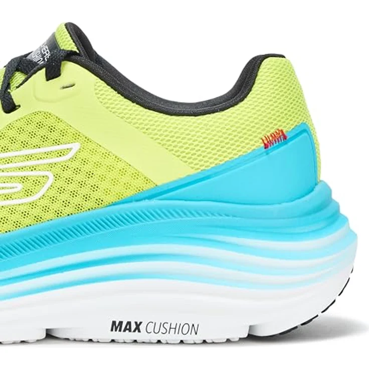 Skechers Max Cushioning Herren-Laufschuhe, atmungsaktives Obermaterial, dämpfende Polsterung, Limette (40), Grün – Bild 5