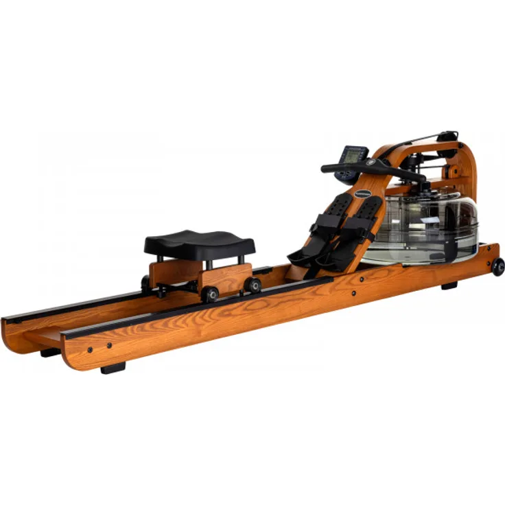 Fluid Rower Viking PRO XL Rudergerät aus amerikanischem Eschenholz, XL Wassertank, 10 Widerstandsstufen, blau