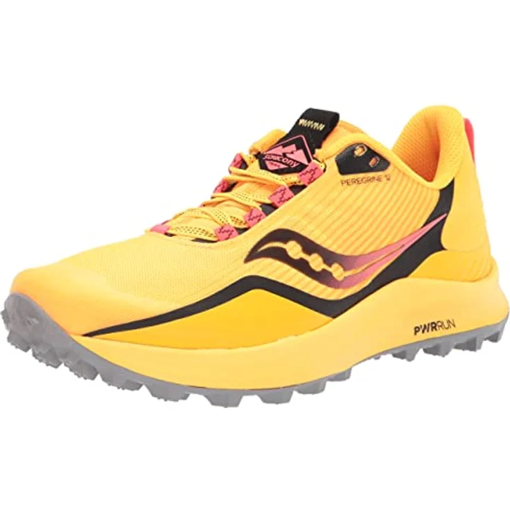 Saucony Peregrine 12, Damen Laufschuhe mit verbesserter Traktion und Rockplate, Gelb, Größe 40.5 – Bild 1